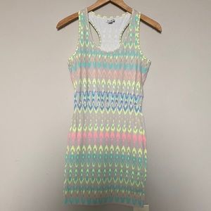 American Eagle cotton boho neon bodycon mini dress new without tag size XS